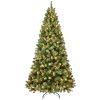 7ft Per-Lit Artificial Christmas Tree with 400 Warm White Lights, Premium Full Hinged Prelight Christmas Tree with 1072 Steel Branch Tips