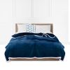 SOGA Navy Blue Throw Blanket  Fleece Bed Sofa Comforter