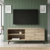 Amidon TV Stand for TVs up to 63", with 2 Storage Shelves& 1 Cabinet, Modern Entertainment Centre for TV in Living Room in Oak