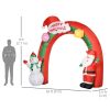 9ft Christmas Inflatable Archway with Santa Claus and Snowman for Outdoor, Blow Up Decoration with LED Lights