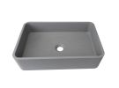 Rectangle Concrete Vessel Bathroom Sink in Grey without Faucet and Drain