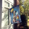 Dalmatian Happy Birthday House Flag Large Porch Sleeve Pole Decorative Outside Yard Banner Artwork Wall Hanging, Polyester, House Size, Multicolor