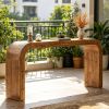 Wood Console Table 70.8 Inch Sofa Table with Curved Corners Living Room Decorative Table