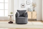 Grey Swivel Accent Chair,Round Swivel Barrel Chair