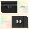 Black 65 Inch Kitchen Pantry Cabinet with 4 Doors And 16 Door Shelves for Dining Room Organization - Storage Cabinet