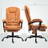 Vinsetto 7-Point Massage Office Chair, High Back Massaging Desk Chair with Lumbar Support, Footrest, for Home Office, Light Brown