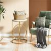 Modern sofa side table, golden O-shaped base, cocktail table, coffee table