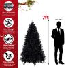 7ft Lighted Artificial Christmas Tree, 1916 Premium PE/PVC Branches, 450 Lights, Halloween Tree, Black