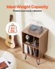 3-Tier Record Player Stand Metal Vinyl Record Stand up to 150 Album Brown