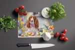 NEW Decorating Easter Welsh Springer Spaniel Glass Cutting Board Decorative Tempered Glass Kitchen Cutting and Serving Board Large Size Chopping Board