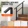 Outdoor Handrails for 2-3 Step Stairs Black Square Tube Easy Install for Senior