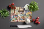 NEW Decorating Easter Tibetan Spaniel Glass Cutting Board Decorative Tempered Glass Kitchen Cutting and Serving Board Large Size Chopping Board