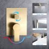 12 Inches Shower System with Shower Head and Handheld Shower Head Brushed Gold
