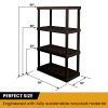 Plastic Storage Shelves Garage Shelving Unit 4-Tier 36"W x 18"D x 56"H Black 600 lb Capacity