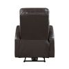 Power Reclining Chair 1pc Brown Faux Leather Upholstered Modern Contemporary Power Motion Reclining
