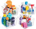 Clear Plastic Storage Bins Ã¢â‚¬â€œ XL 4 Pack Perfect for Kitchen,Fridge, Pantry Organization, Cabinet Organizers