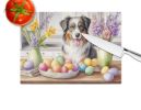 NEW Decorating Easter Australian Shepherd Glass Cutting Board Decorative Tempered Glass Kitchen Cutting and Serving Board Large Size Chopping Board
