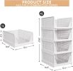 4 Pack Stackable Closet Storage Basket - Stackable Storage Bins, Multifunctional Foldable Closet Organizer Divided