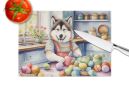 Decorating Easter Alaskan Malamute Glass Cutting Board Decorative Tempered Glass Kitchen Cutting and Serving Board Large Size Chopping Board