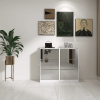 High Quality Particle Board + Real Glass Mirror 3 Rotating Drawers Mirror Door Shoe cabinet Shoe store With Mirror