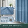 Stone Blue Shower Curtain Liner 72x72, PEVA Waterproof Bath Curtain, No Chemical Smell, 3 Weighted Magnets, Durable with Rustproof Metal Grommets
