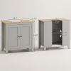 kleankin Bathroom Vanities, Pedestal Sink Cabinet with U-Shaped Cut-out and Adjustable Shelf, Gray
