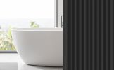 Black Shower Curtain Liner 72x72, PEVA Waterproof Bath Curtain, No Chemical Smell, 3 Weighted Magnets, Durable with Rustproof Metal Grommets