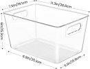 Clear Pantry Storage Organizer Bins, 10 Pack Plastic Food Storage Bins with Handle for Kitchen,Refrigerator, Freezer,Cabinet Organization and Storage