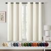 Cream Blackout Curtains for Bedroom Living Room 63 Inches Long 2 Panels