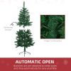 HOMCOM 5' Artificial Half Christmas Trees with Auto Open, Steel Base, for Indoor Xmas Decor