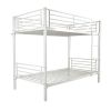 [same code:38354706]Iron Bed Bunk Bed with Ladder for Kids Twin Size White