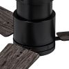 52 in. Integrated LED Farmhouse Indoor/Outdoor Black Smart Ceiling Fan with Remote Control
