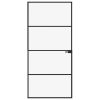 Interior Door Black 36.6"x79.3" Tempered Glass&Aluminum Slim