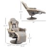 Manual Recliner Armchair, Lounge Chair with Adjustable Leg Rest, 135Ã‚Â° Reclining Function, 360Ã‚Â° Swivel, Cup Holder & Storage Pocket, Gray
