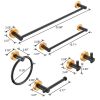Bathroom Hardware Set, Thicken Space Aluminum 6 PCS Towel bar Set- Black Gold 24 Inches Wall Mounted