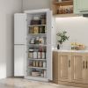 72" Kitchen Pantry Cabinet Storage with Doors and Shelves Elegant Kitchen Storage, White