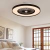23-inch Black Ceiling Fan Light with LED RGB ��� Dimmable & Color-Changing, APP & Remote Control, Modern Smart Ceiling Fan for Living Room, Bedroom, a