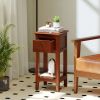 3-Tier Nightstand with Drawer and Open Storage Shelf