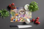 NEW Decorating Easter Shih Tzu Glass Cutting Board Decorative Tempered Glass Kitchen Cutting and Serving Board Large Size Chopping Board