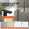 Outdoor Handrails for 4-5 Step Stairs Black Square Tube Easy Install for Senior