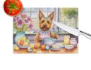 NEW Decorating Easter Australian Terrier Glass Cutting Board Decorative Tempered Glass Kitchen Cutting and Serving Board Large Size Chopping Board