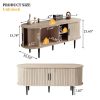 TV Stand, 47" Modern TV Console Table with Storage Compartment and Sliding Door, Gaming Entertainment Center with Cabinet for Living Room, Bedroom