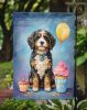 Bernedoodle Happy Birthday Garden Flag Mailbox Flag Decorative Yard Flag Banner Outside Patio Artwork Yard Flower Beds, Garden Size, Multicolor
