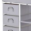 Baby Changing Table, Portable Diaper Change Station with 3 Fabric Drawers and Lockable Wheels