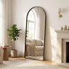 21"x64" Arched Floor Mirror Rounded Corner Full Length Mirror with Deep Frame, Black