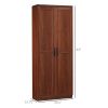 63" 2-Door Kitchen Pantry Storage Cabinet with 5-Tier Shelving and 2 Adjustable Shelves for Dining Room, Brown
