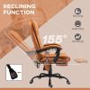 Vinsetto 7-Point Massage Office Chair, High Back Massaging Desk Chair with Lumbar Support, Footrest, for Home Office, Light Brown