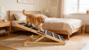 2026 Upgraded Dog Ramp for Couch, Small Dog Ramp for Sofa, 6 Adjustable Height from 14'' to 25", Portable Stable Pet Steps with Non-Slip Pad