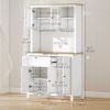 Freestanding 5-Door Kitchen Pantry Cabinet with Adjustable Shelves 71 Inch Storage Cupboard for Home Organization