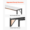 Modern Marble ConsoleTablewith Power Outlet, Slim Sofa SideTableFeaturing Iron Tubes, Anti-TipDesign, and Triangular Support for Living Room, Hallway